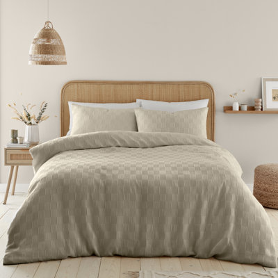 Waffle Checkerboard Duvet Cover Set