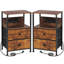 39 cm W Steel Bedside Table-1637225203