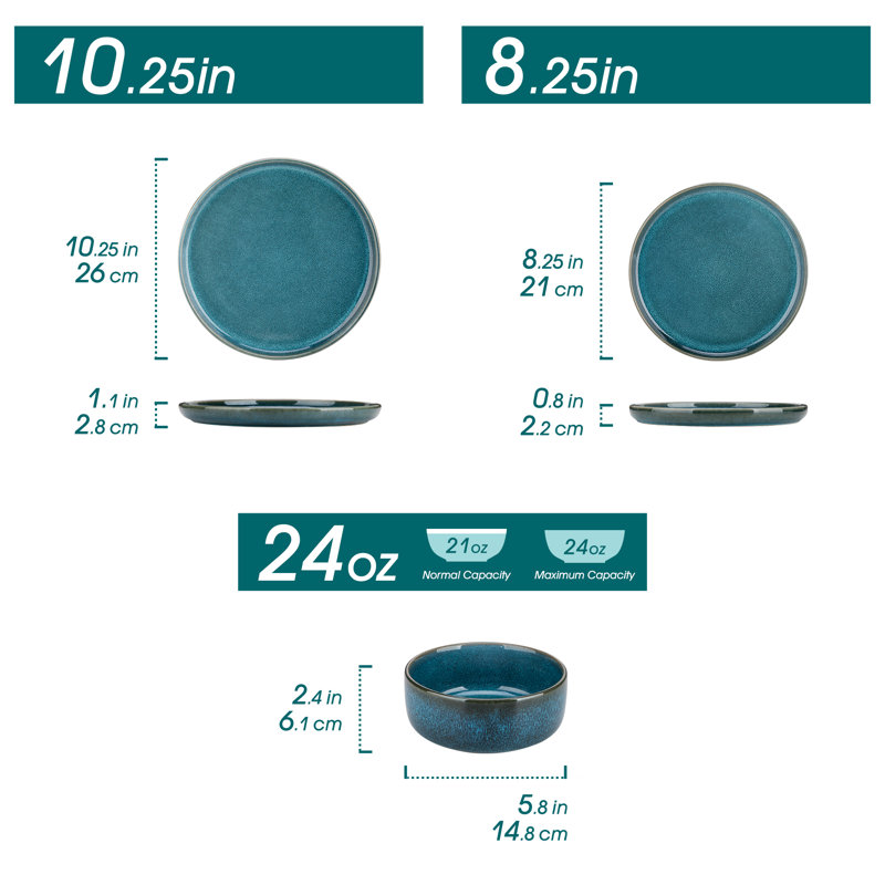 Vega Stoneware Dinnerware Set, 12