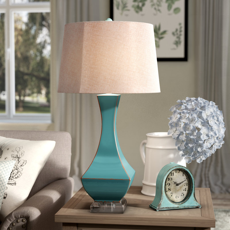 Lampe de table H 31 po Sterling, Turquoise