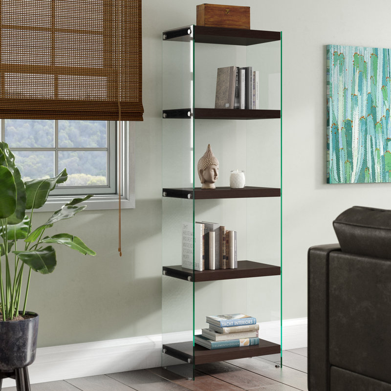 Duffy 159cm H Standard Bookcase, Brown, 159cm H x 75cm W x 29.5cm D