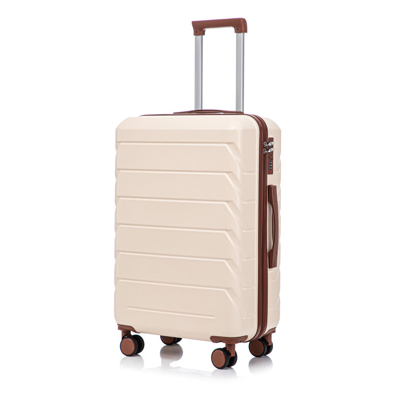Grand bagage à carreaux en plastique dur 28 pouces ABS - Surface résistante aux égratignures et quatre roues multidirectionnelles