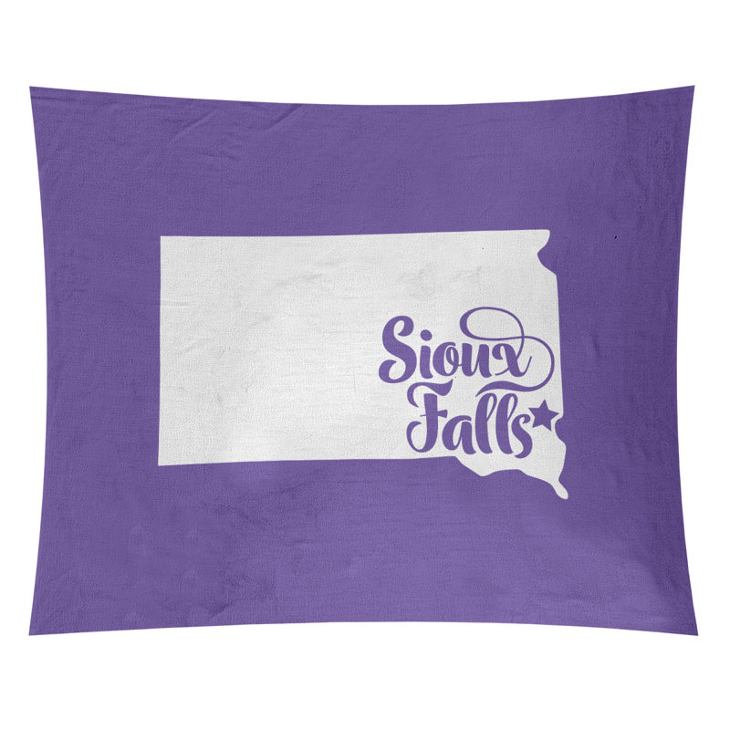Tapisserie de Sioux Falls, Dakota du Sud, H 27,5 po x l 37,5 po, Mauve