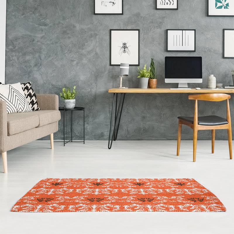 Damask Indoor Rug, Rectangle 5' x 7'