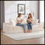 Très grand canapé sans siège à quatre places avec porte-gobelet et poches latérales, canapé-lit rembourré en velours côtelé avec 3 coussins, 2 coussins lombaires. Salon, chambre à coucher, sans assemblage, matériau respirant