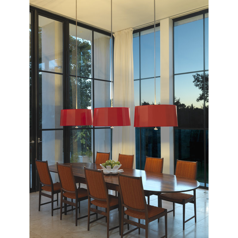Penelope 3 - Light Chandelier, Red Ceramik Parchment