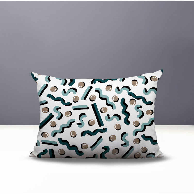 Coussin lombaire intérieur / extérieur Voxa, Rectangle H 14 po x l 20 po, Émeraude