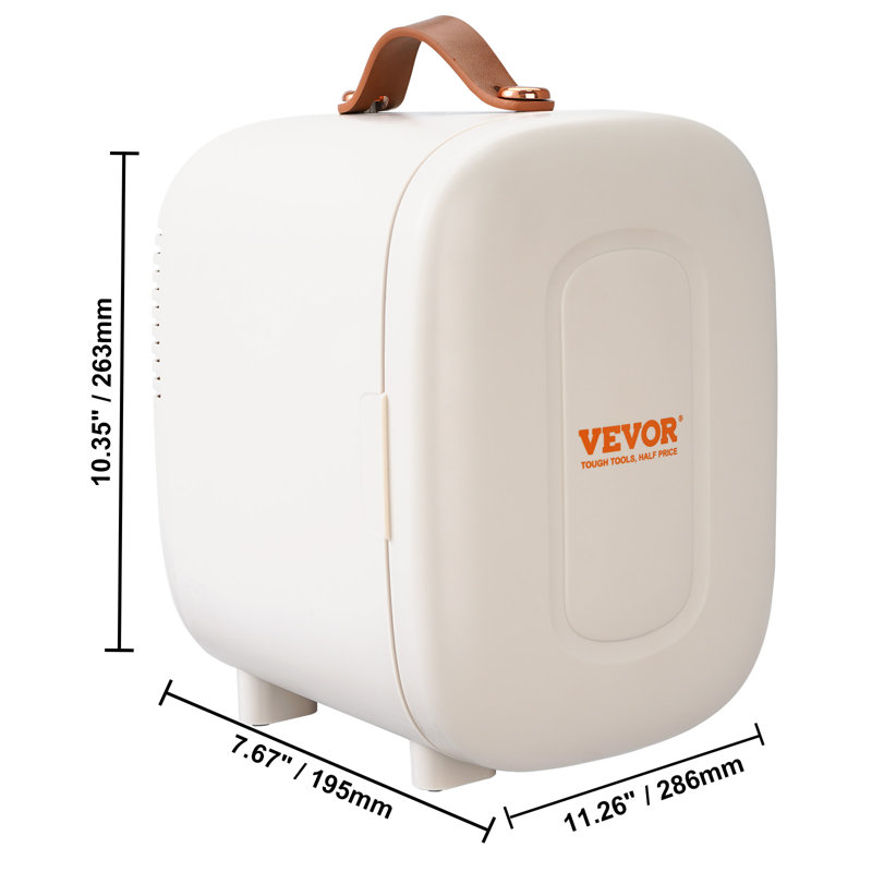 VEVOR Portable Countertop Mini Fridge with Freezer, White
