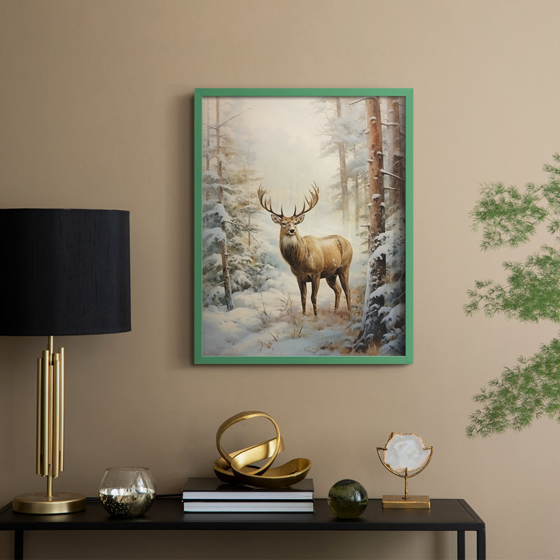 «Christmas Holiday Art DCL XXX», reproduction d'art encadrée - bois massif, H 21 po x l 17 po, Vert