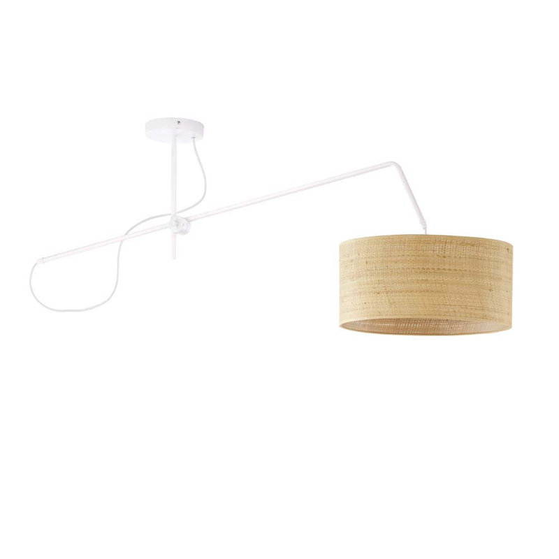 Caisey Rattan Semi Flush Mount, White