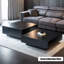 Table basse carrée en bois manufacturé noir-1304750122