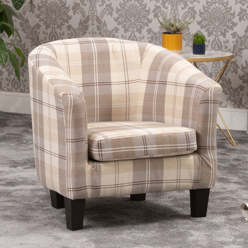 Rocco Upholstered Barrel Chair, Beige