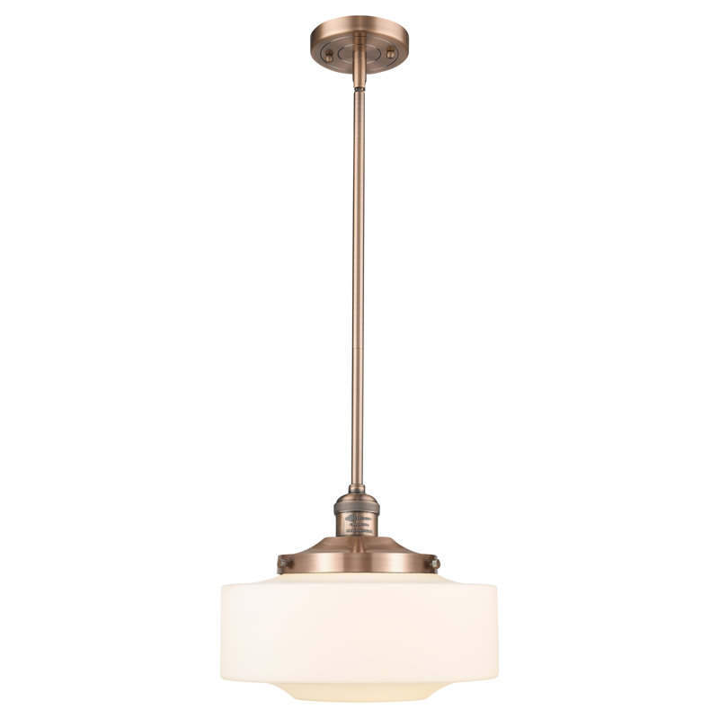 Mini-luminaire suspendu à tige lumineuse 12 po Franklin Restoration - Lainee - ampoule non incluse - finition bronze frotté