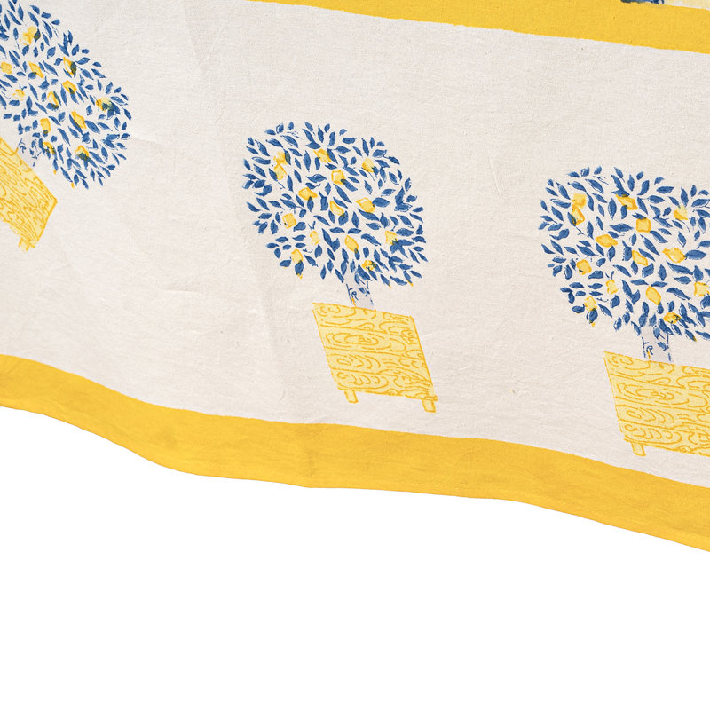 Lemon Tree Handmade Floral Tablecloth