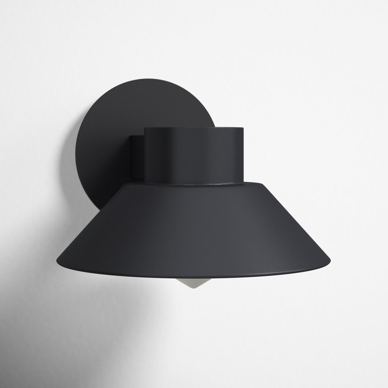 8"  Erikson Dimmable LED Outdoor Armed Sconce, 3000K Color Temperature, Black, 6.5" H x 8" W x 9" D