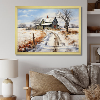 Markela " Farmhouse Country Pointillism " Mixed Media Print