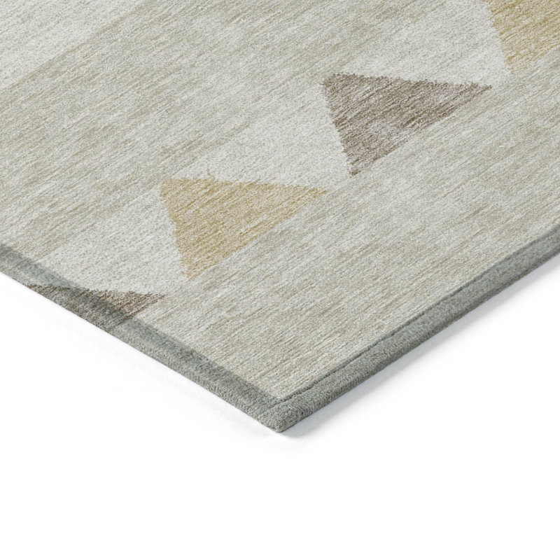 Tapis intérieur / extérieur lavable beige 9 pi x 12 pi ivoire et taupe Southwestern