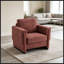 Fauteuil d'appoint rembourré avec accoudoirs en bois et coussin épais-130605535