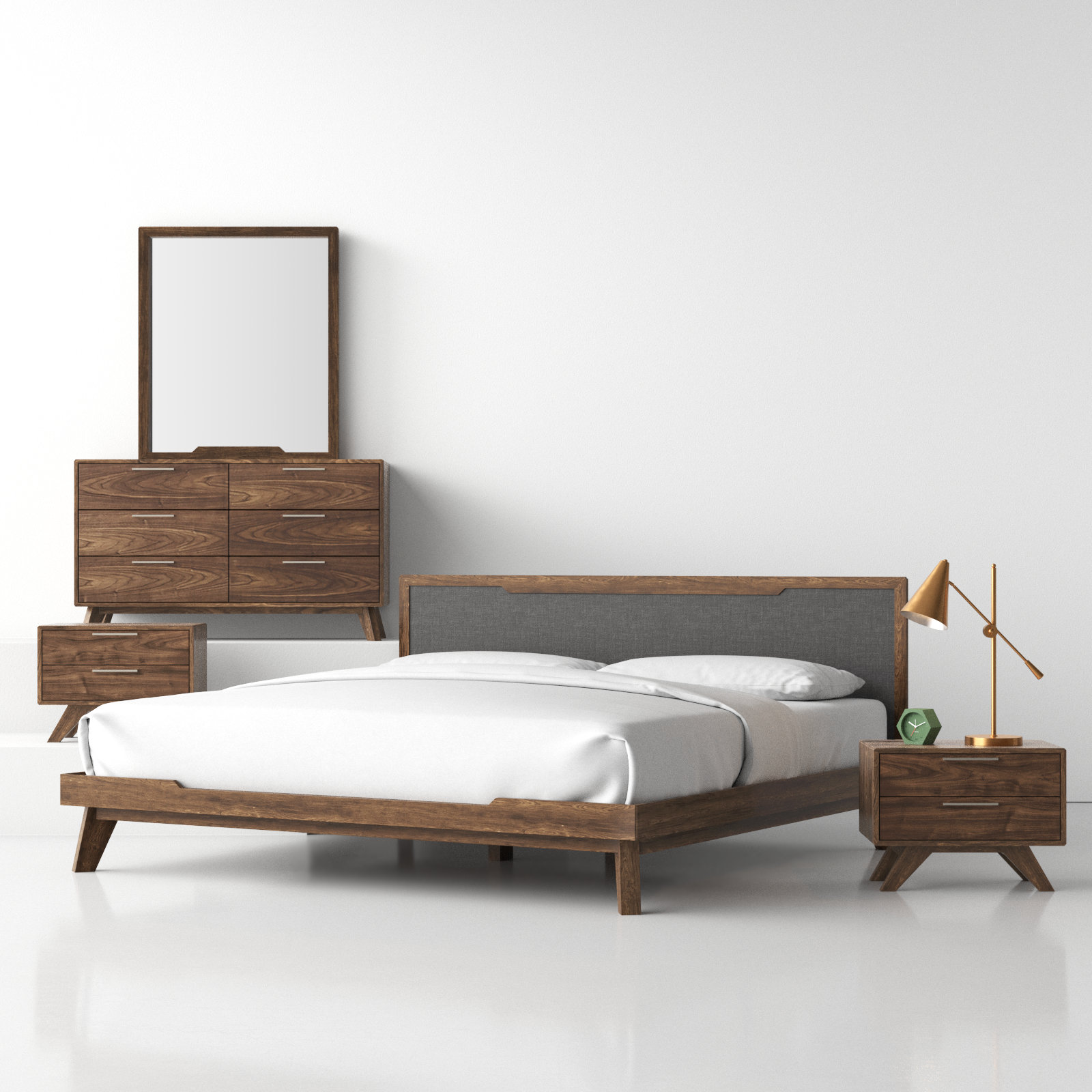 Glow 5-Piece Bedroom Set, California King, Walnut