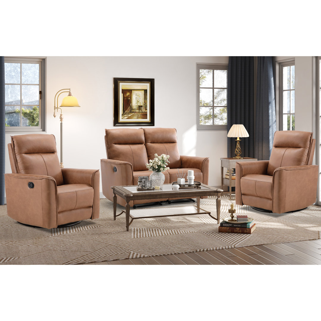Lytchett 3-Piece Modern Comfortable Upholstered Standard Reclining Loveseat Living Room Set Latitude Run®