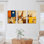 «Geometric Giraffe», reproduction d'art sur toile tendue sur toile (ensemble de 3)