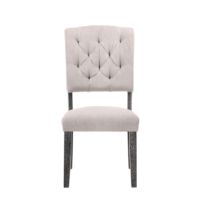 2 chaises d'appoint transitionnelles - lin beige, chêne gris, dossier de style chêne 2, Gris
