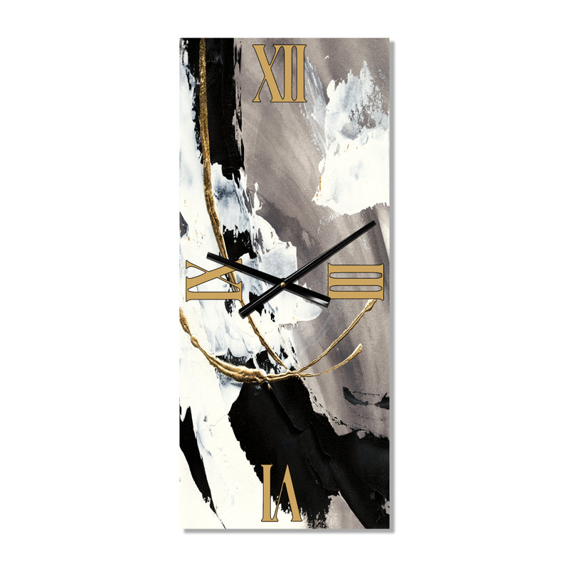 Horloge murale moderne Glam Painted Arcs II, Petit