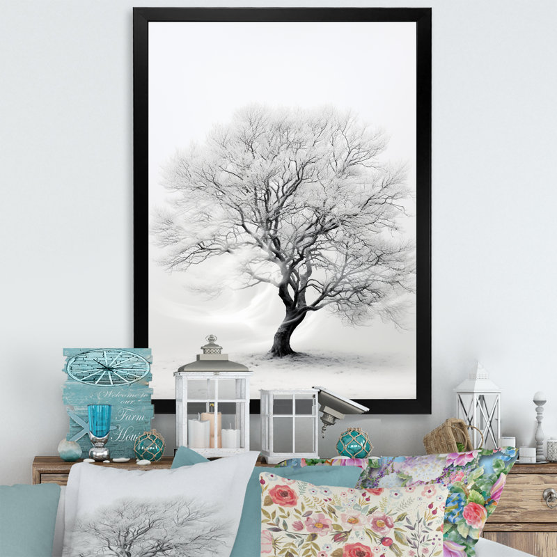 Reproduction d'art sur toile blanche et monochrome, Cadre photo noir, H 20 po x l 12 po x P 1 po