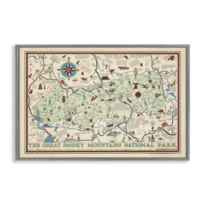 Great Smoky Mountains Map Giclee Art by Stellar Design Studio