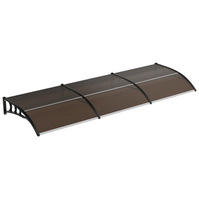 40"X120" Exterior Door & Window Awning, Polycarbonate Canopy with Plastic Steel Bracket, UV Rain Snow Protection for Home Outdoor(Transparent)