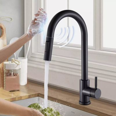 Matte Black Kitchen Faucet With Pull Down Sprayer Kitchen Sink Faucet Single Handle Kitchen Sink Faucet Commercial Modern Stainless Steel