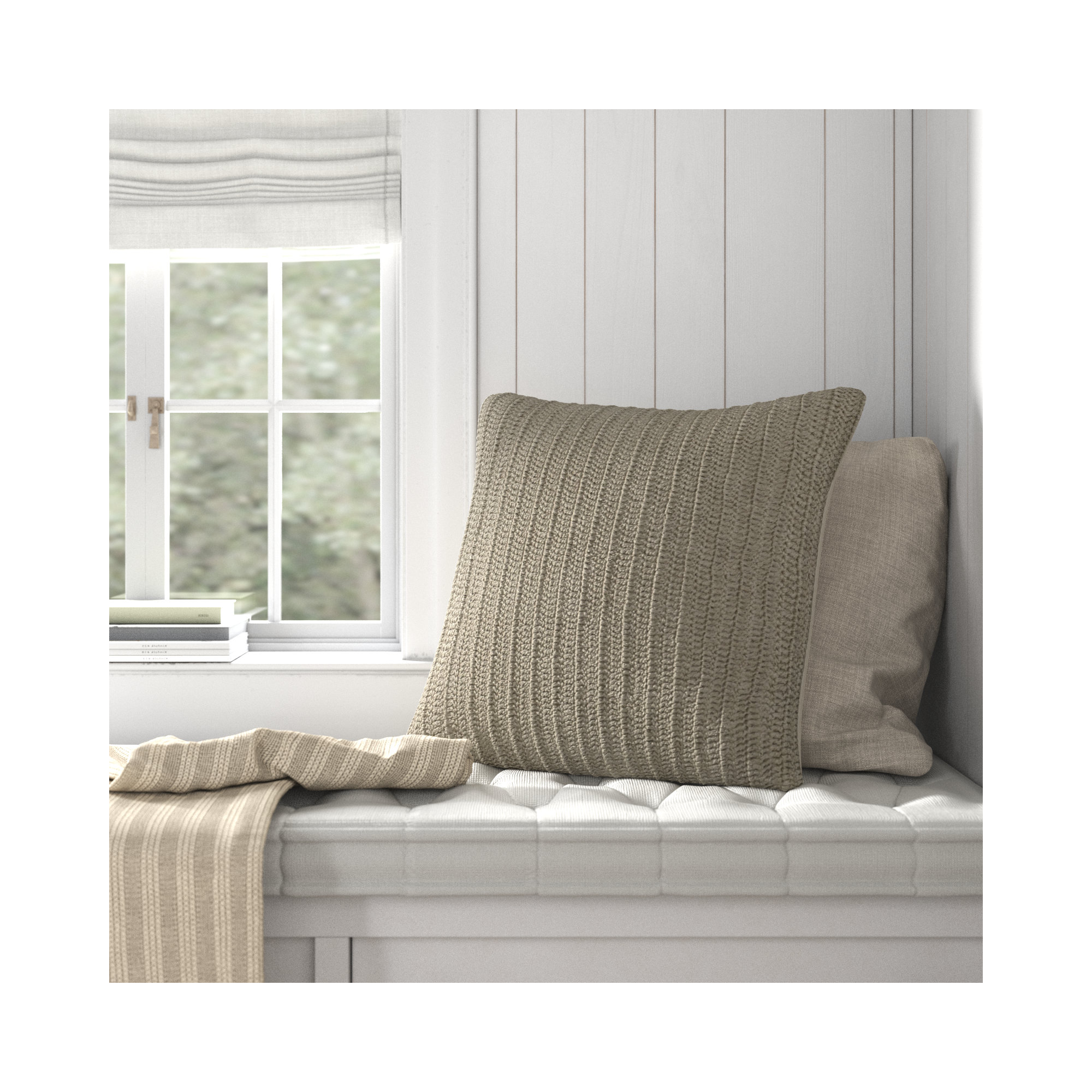 Rowan Cotton Throw Pillow, Natural