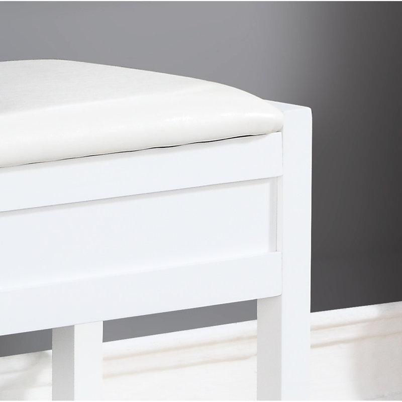 White Seating Bench With Shoe Holder And Shelf Space - Practical Storage Transitional Design For Any Decor, White