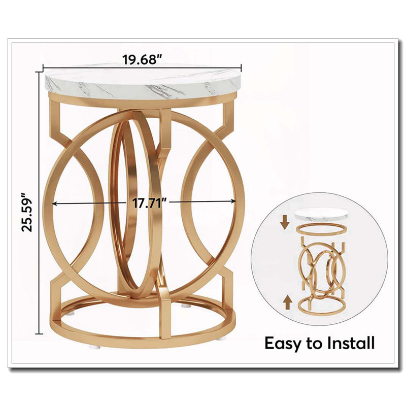 Round Bedside Table,End Table