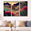 Fleurs colorées pendant l'heure dorée I - Paysage montagnard, ensemble d'art mural sur toile-1800121281-1758527686