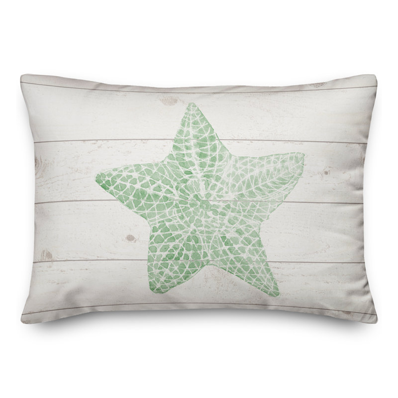  Housse et insert d'oreiller rectangulaire Starfish, Vert