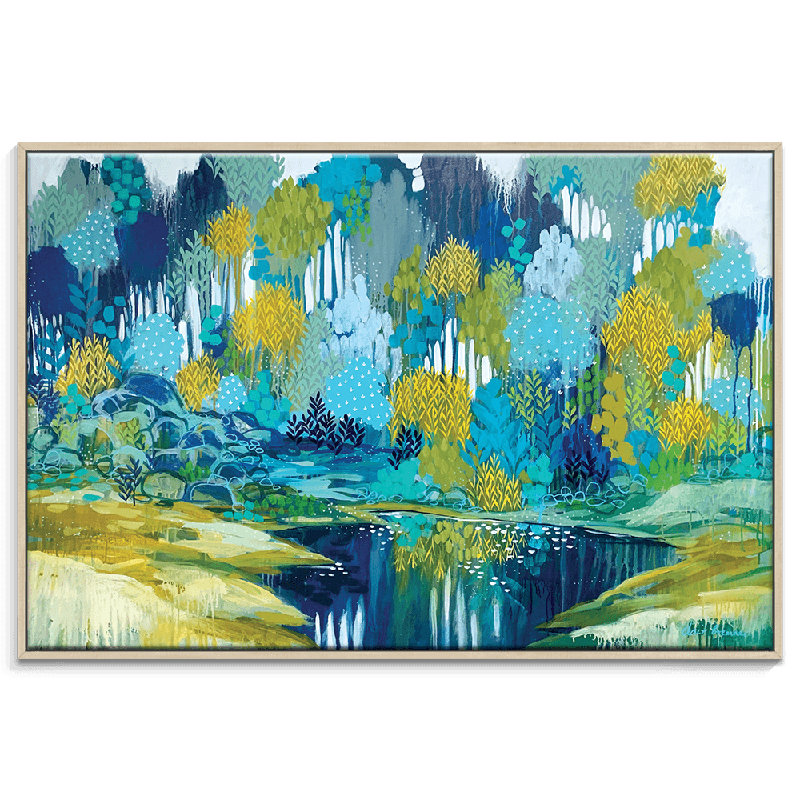 Hidden Creek 1 Piece Wall Art, 102cm H x 152cm W x 5cm D, Gold  Framed