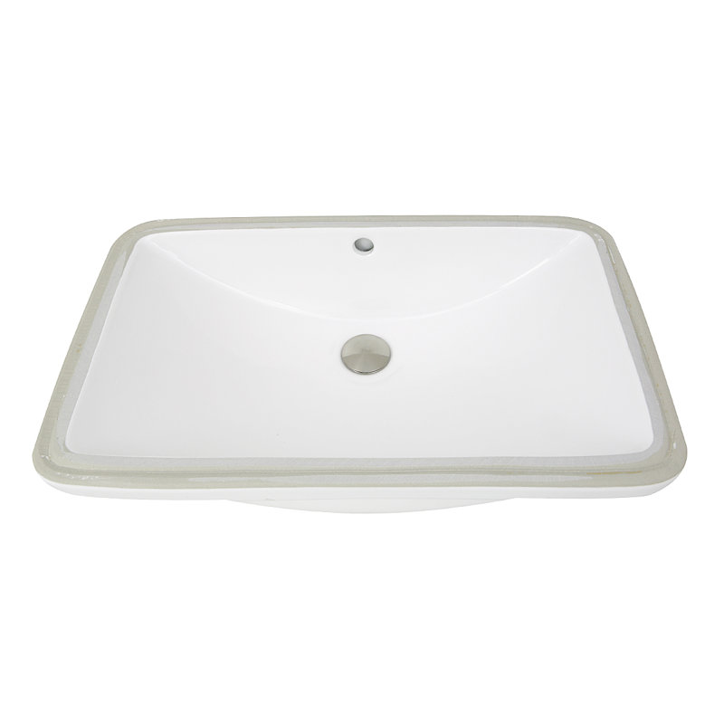 Nantucket Sinks Great Point 14.25'' Glazed Vitreous China Rectangular Bathroom Sink with Overflow