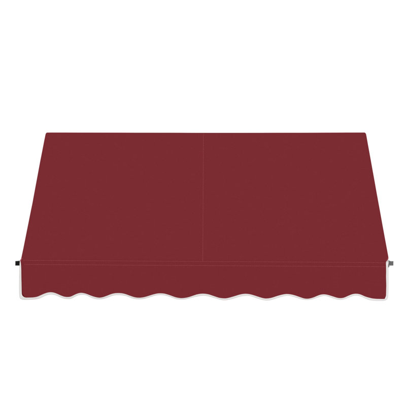 Awntech Santa Fe Acrylic Fabric Fixed Awning with Iron Rope Arms, Burgundy, 31" H x 124.5" W x 24" D