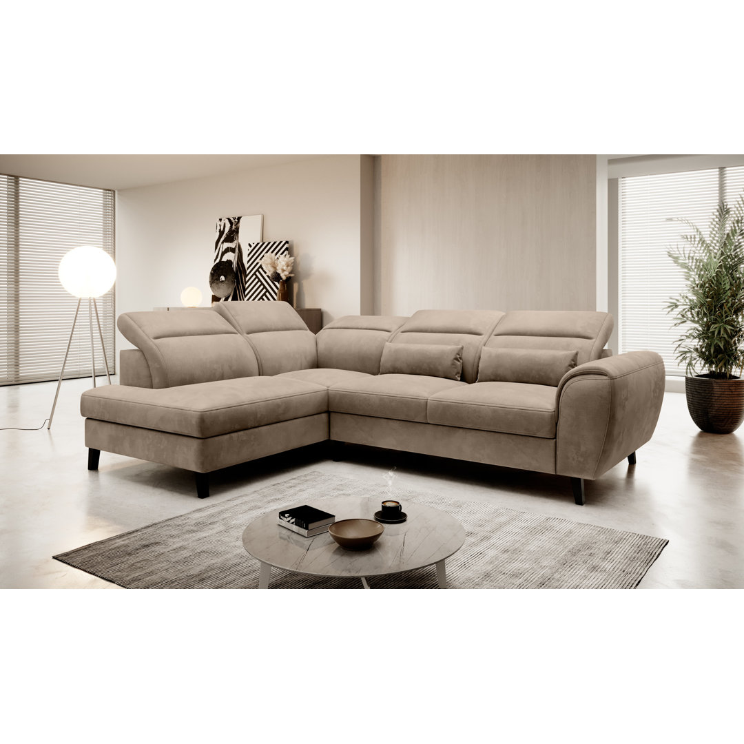 Ecksofa Antora aus Samt mit Bettfunktion