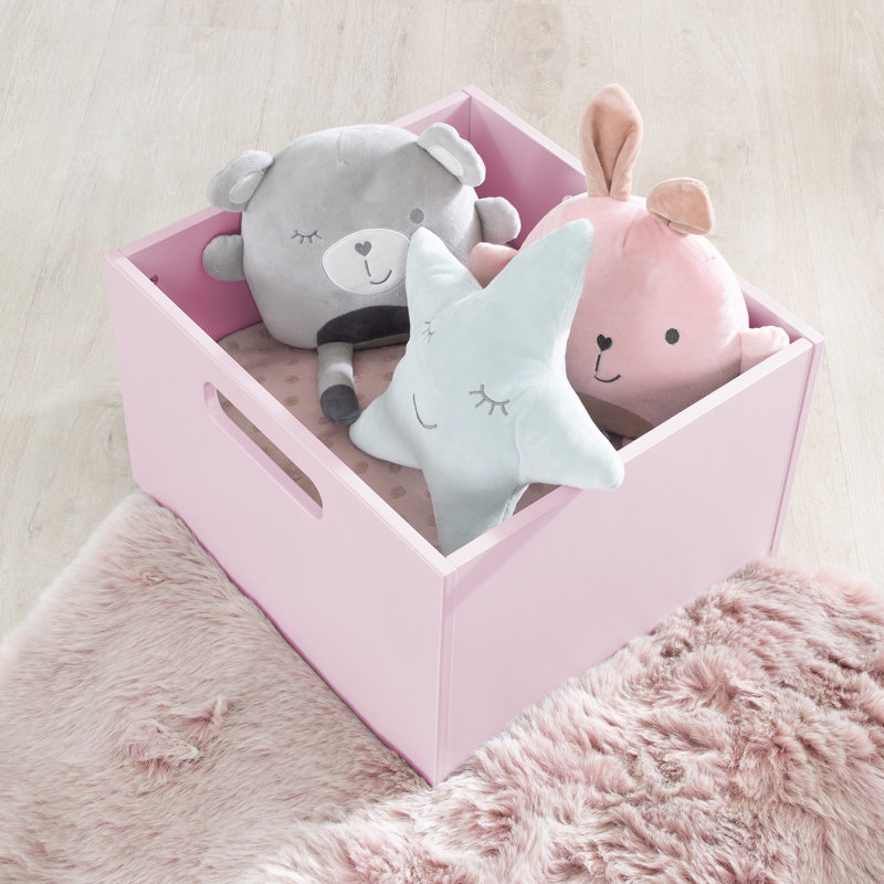 Roba Wooden Toy Box, Antique pink and pink
