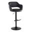 Tabouret de bar réglable pivotant en métal noir et similicuir noir Margarite par Lumisource-1316622399