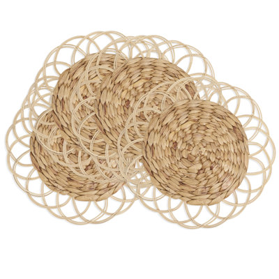 Natural Blend Rattan and Hyacinth Charger Plate (Set of 4)