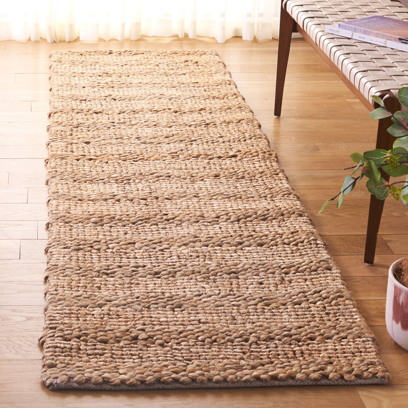 Tapis en jute / coton Khamir, Tapis de couloir 2 pi 3 po x 9 pi