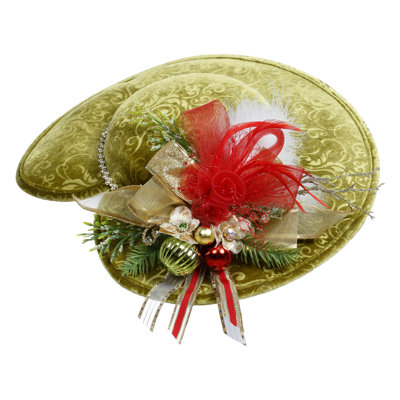 Ornement chapeau vert 14 x 12,5 po