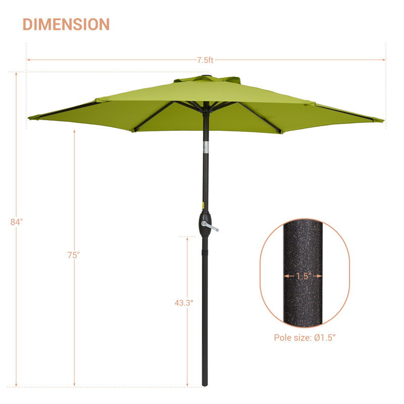 Parasol 90 po Doreon, Vert citron