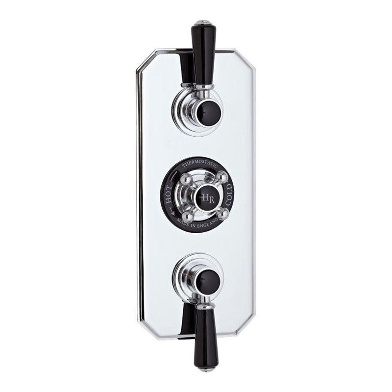 Topaz Triple Concealed Thermostatic Shower Valve, Black