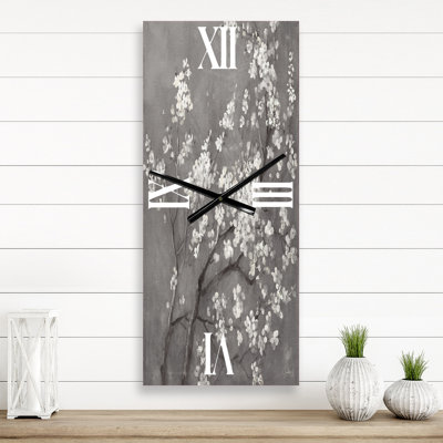 White Cherry Blossoms I - Traditional Wall Clock