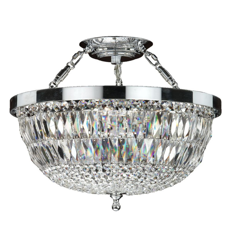 Plafonnier semi-encastré 6 lumières Lucia, H 16,5 po x l 16,5 po x P 19 po