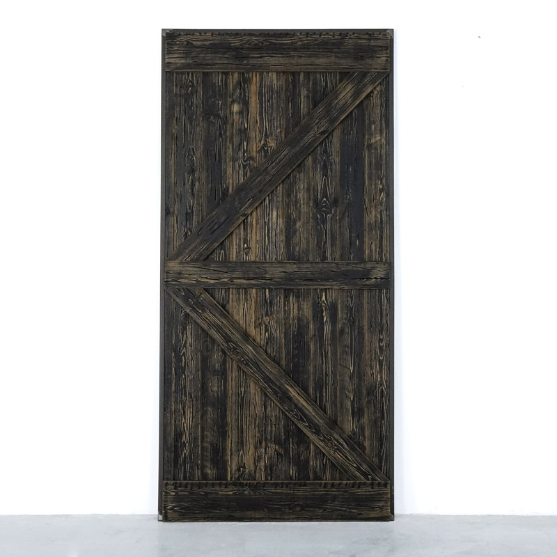 Frey Solid Pine Sliding Door, Brown